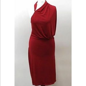 Leon Max asymmetrical drape dress